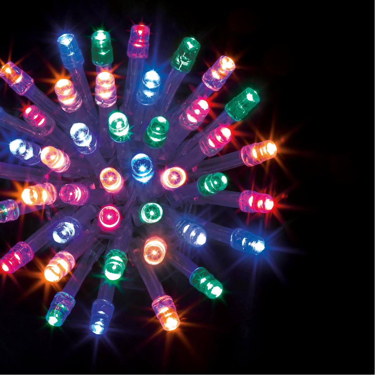 Guirlande lumineuse 20 m 200 LED Multicolore et 8 jeux de lumière -  Guirlandes lumineuses pour extérieur - Décomania