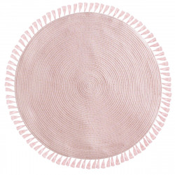 Tapis rose lurex à franges D.90