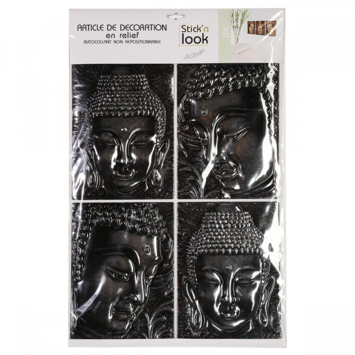Sticker bouddha en relief 38X50 - Stickers muraux - Décomania