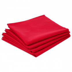 Lot de 4 serviettes de table rouges