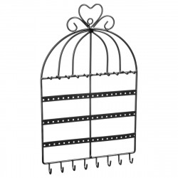 Porte Bijoux mural forme Cage en Métal H 33 cm 