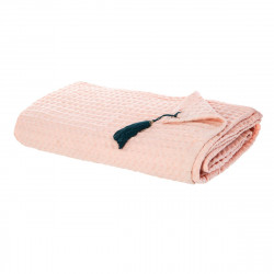 Jeté de Lit en coton gaufré 130x180 rose la dolce vita