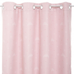 Rideau occultant phosphorescent rose couronne 140 x 250 cm