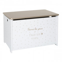 Coffre à jouets blanc et doré