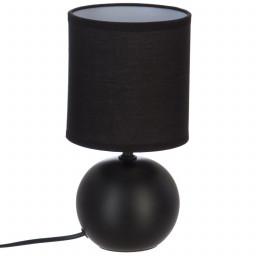Lampe en céramique Pied Boule Noir mat H 25 cm