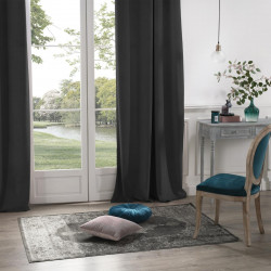 Rideau Occultant en Velours gris foncé la dolce vita 140 x H260