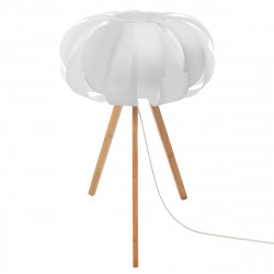 Lampe pied en bambou et abat-jour blanc H 55 cm