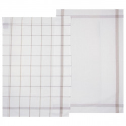 Lot de 2 torchons traditionnels gris 45X70