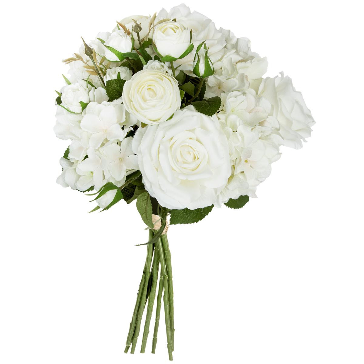 Bouquet de 18 fleurs blanches H50 - Fleurs et plantes artificielles -  Décomania