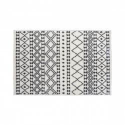 Tapis etnik fond écru et motifs gris foncé 60 x 90 cm