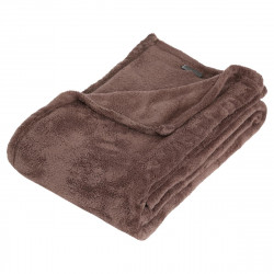 Plaid microfibre taupe 130x180