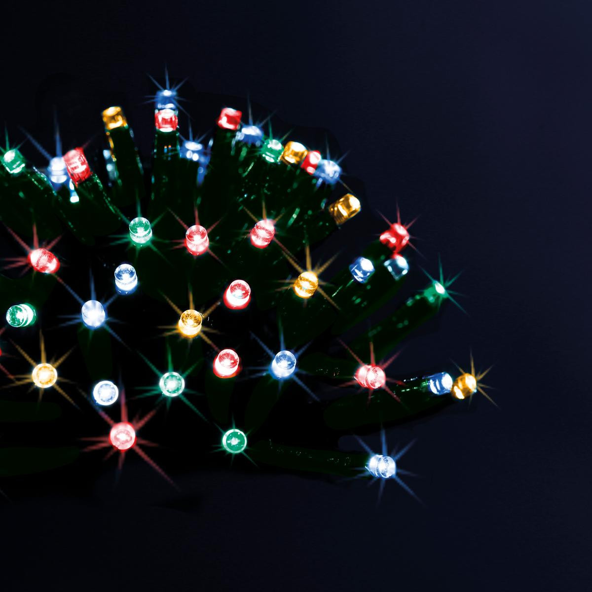 Guirlande lumineuse d'extérieure solaire 50 LED Multicolores sur 5