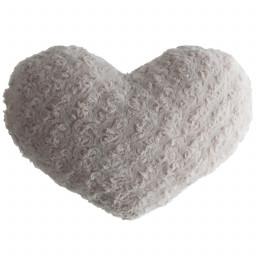 Coussin coeur boucle lin 28X36