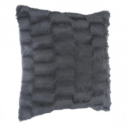 Coussin fourrure gris foncé 45X45