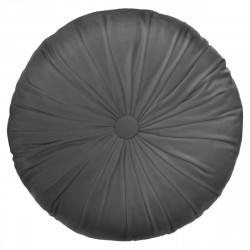 Coussin rond en velours gris foncé D40 cm la dolce vita