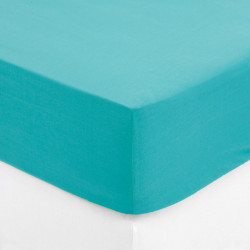 Drap housse turquoise 140x190