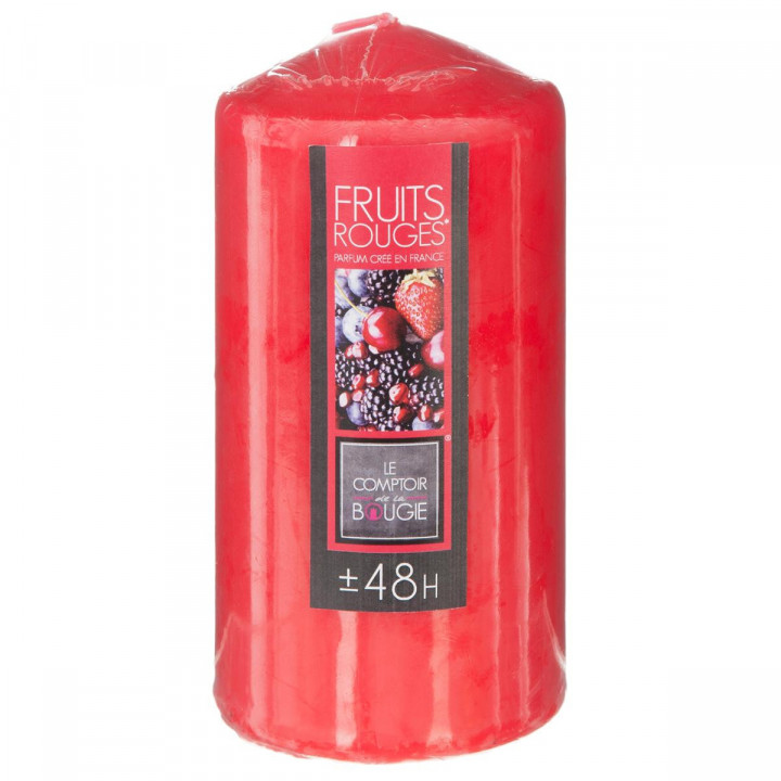 Bougie ronde parfumée fruits rouges H.14