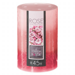 Bougie tricolore parfumée rose H10