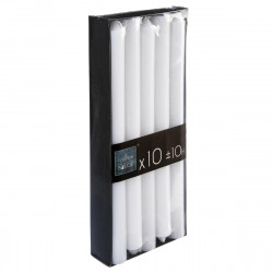 Lot de 10 bâtons de bougies blancs 74G
