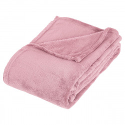 Plaid microfibre rose clair 130X180