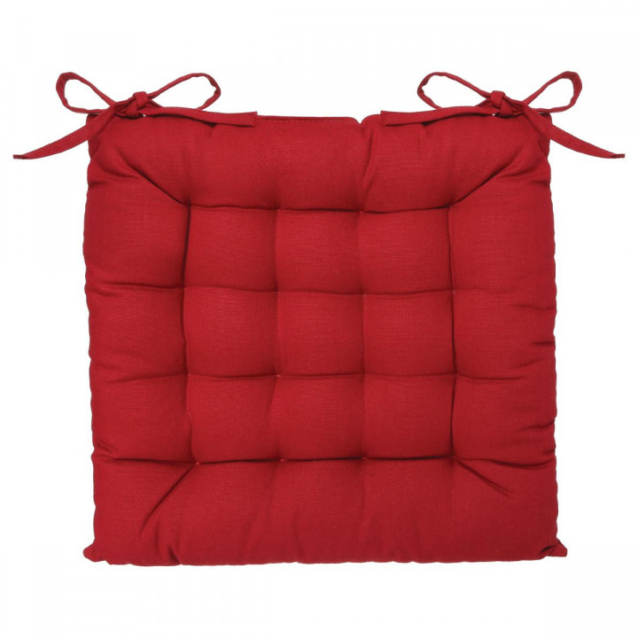 Galette de chaise rouge 38x38 cm