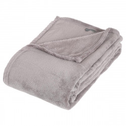 Plaid microfibre gris 125x150