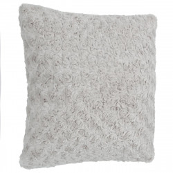 Coussin déhoussable foururre bouclée gris clair 45x45