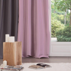 Rideau occultant rose en satin 140X260