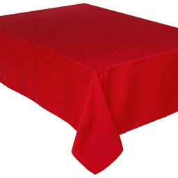 Nappe rouge jacquard à carrés 140x240 cm