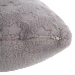 Coussin gris  Fake Fur  40x40 cm