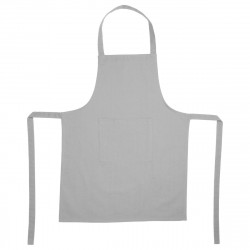 Tablier gris clair 1 poche en coton 60X80