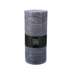 Bougie cylindrique rustique gris H32