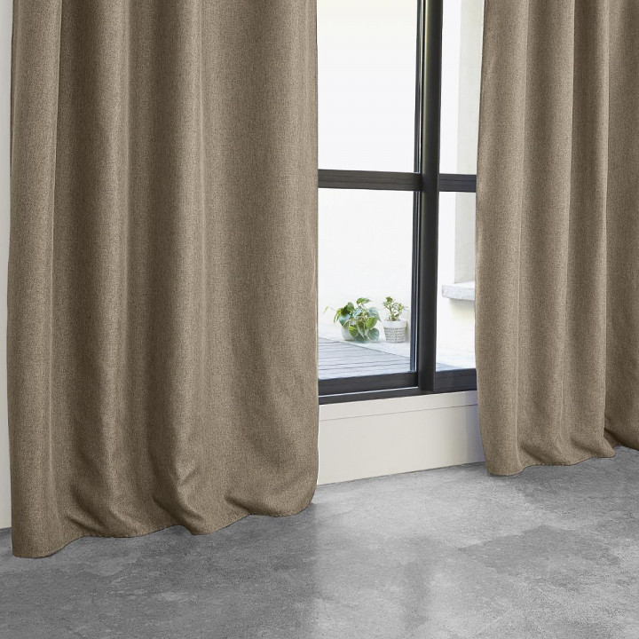 Rideau taupe occultant Maille 140 x  260 cm