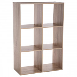Étagère bois 6 cases mix naturel