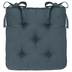 Galette de chaise bleu orage 5 boutons 40x40