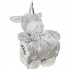 Plaid et peluche enfant Licorne  100x75 cm