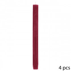 Lot de 4 Bougies bâtons rustique Bordeaux H24,5