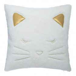 Coussin déhoussable design Chat aspect fourrure 40 x 40 cm