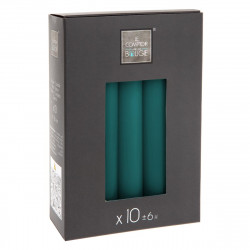 Lot de 10 Bougies bâtons Coloris Bleu canard H16