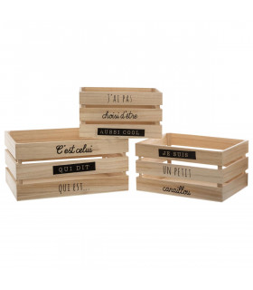 Lot de 3 Caisses de rangement Cagettes en bois collection Swaggy