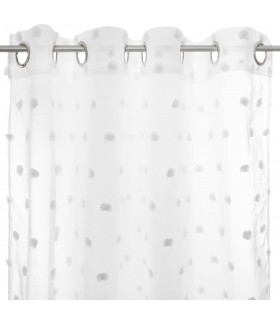 Rideau multi Pompons Gris 140 x 240 cm 
