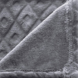 Plaid Gris motif losanges en relief 125x150 cm