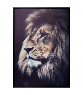 Toile murale encadrée Lion 48 x 68 cm