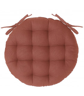 Galette de chaise ronde D38 cm Terracotta