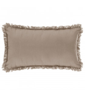 Coussin déhoussable avec contour frange 30x50 cm Lin