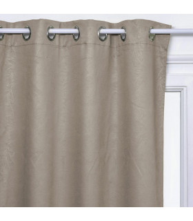 Rideau Occultant Lin motif feuille en relief 140x260