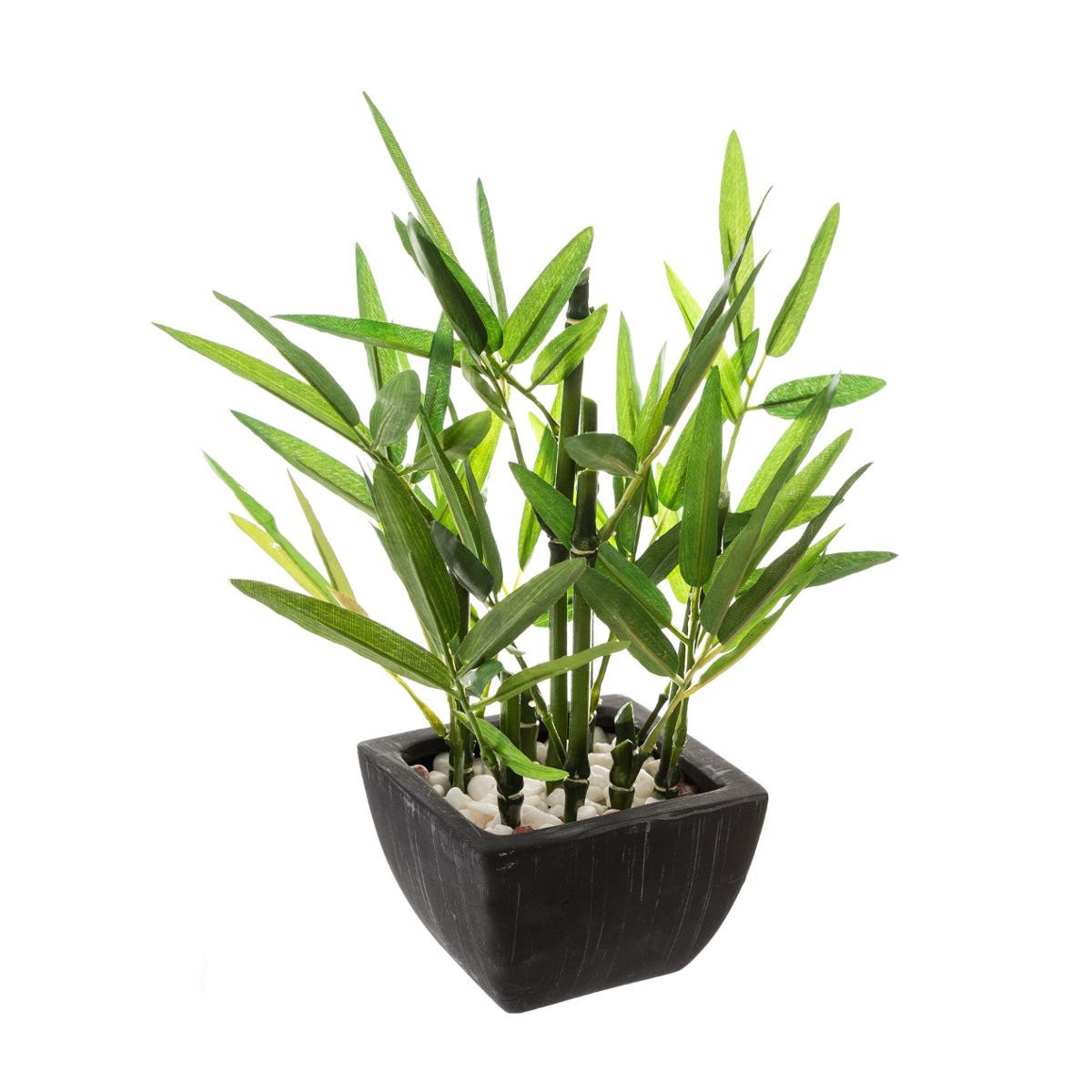 Plante artificielle Bambou dans un pot en céramique H 26 cm - Fleurs et plantes  artificielles - Décomania