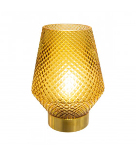 Lampe LED en verre base Or H 17 cm 