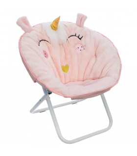 Fauteuil pliant en tissu Licorne rose clair 
