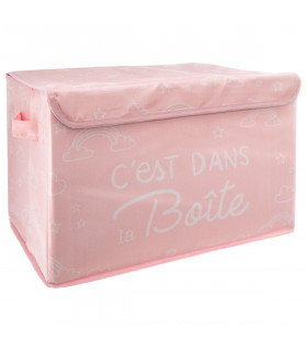 Coffre de rangement pliable avec poignées 40 x 25 x 25 cm coloris Rose 